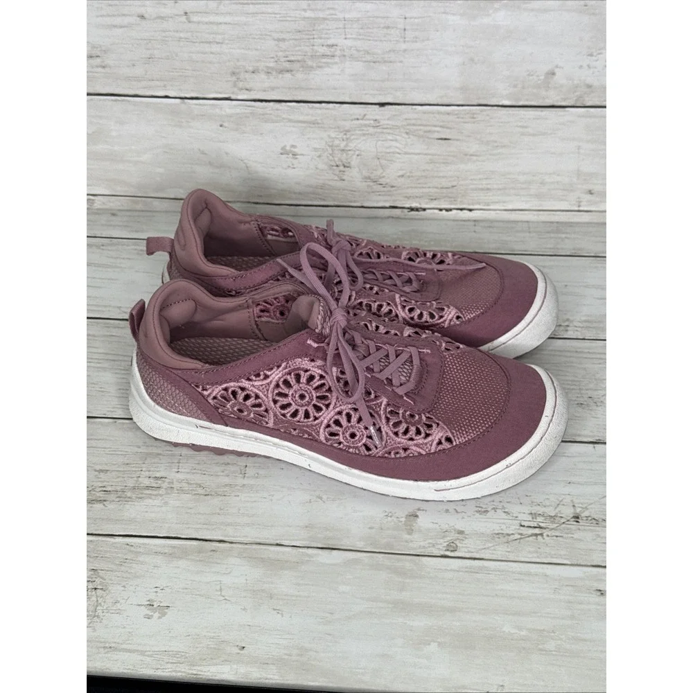 Jambu Sunny Women's Sneaker 8W Pink Mauve Floral Lace Up Shoes J4SNN53W Wide